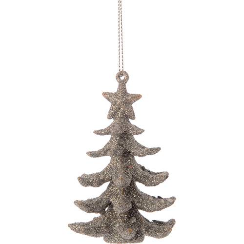 Tamanhos, Medidas e Dimensões do produto Enfeite de Árvore Tridimensional Prata com Glitter 4 Peças - Orb Christmas