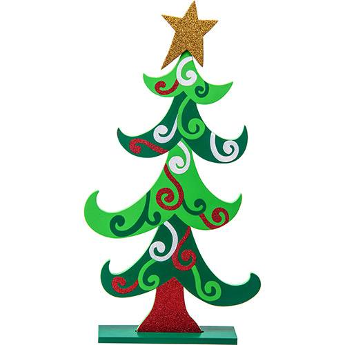 Tamanhos, Medidas e Dimensões do produto Enfeite de Mesa em Madeira Árvore de Natal Christmas Traditions