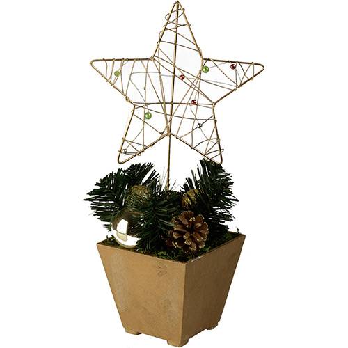 Tamanhos, Medidas e Dimensões do produto Enfeite de Mesa Natalino Estrela Dourada 40cm - Orb Christmas