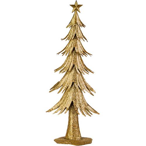 Tamanhos, Medidas e Dimensões do produto Enfeite de Mesa Pinheiro Dourado - Santini Christmas