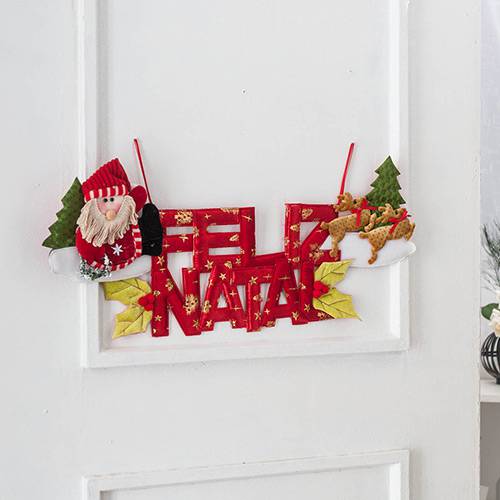 Tamanhos, Medidas e Dimensões do produto Enfeite de Porta Luxo no Natal Feliz Natal 48cm - Orb Christmas