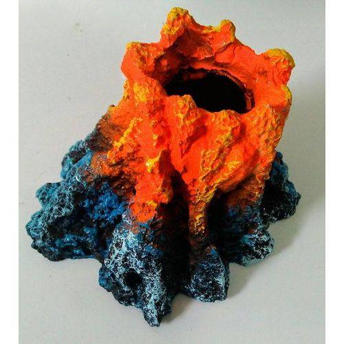 Tamanhos, Medidas e Dimensões do produto Enfeite para Aquário Vulcão Fluorescente de Resina