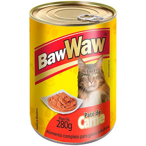 Tamanhos, Medidas e Dimensões do produto Enlatado para Gatos Adultos Sabor Carne 280g - Baw Waw