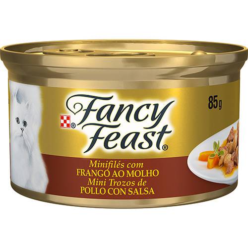 Tamanhos, Medidas e Dimensões do produto Enlatado para Gatos Sabor Frango ao Molho Minifilés 85g - Fancy Feast