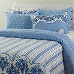 Tamanhos, Medidas e Dimensões do produto Enxoval Cama King Camberra Azul 7 Peças - Casa & Conforto
