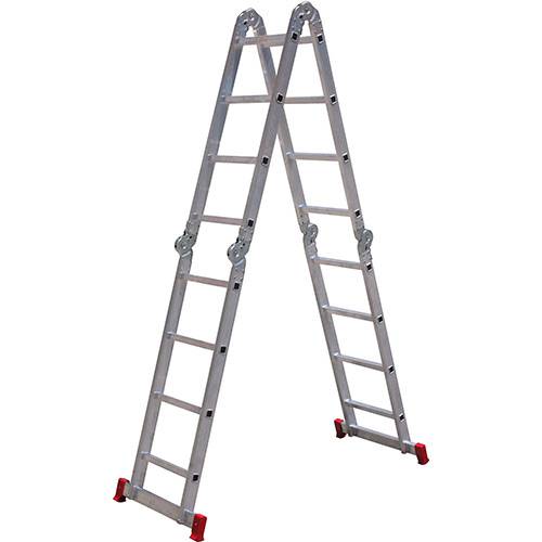Tamanhos, Medidas e Dimensões do produto Escada Articulada Botafogo Lar&Lazer 4 X 4 em Alumínio 16 Degraus