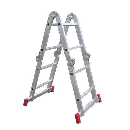 Tamanhos, Medidas e Dimensões do produto Escada Articulada Multifuncional Alumínio Compacta 13 Posições 8 Degraus Botafogo Lar e Lazer