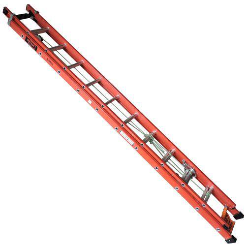 Tamanhos, Medidas e Dimensões do produto Escada Extensível 6 Metros Síntese Modelo EAFD-19 Fibra de Vidro e Degrau D em Aluminio Perfil Vazado Laranja