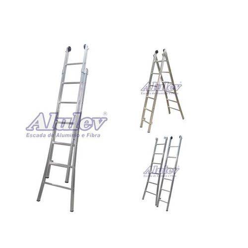 Tamanhos, Medidas e Dimensões do produto Escada Extensível Alumínio 06 Degraus 2,10 X 3,30 Mts