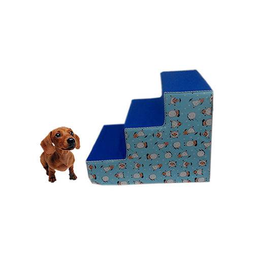 Tamanhos, Medidas e Dimensões do produto Escada para Facilitar Cachorro Pet Subir Cama Objetos Escadinha Poliester Azul
