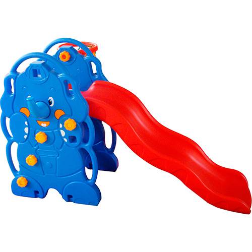 Tamanhos, Medidas e Dimensões do produto Escorregador Playground Elefante com Cesta de Basquete e Jogo de Argolas - Barzi