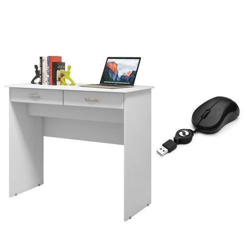 Tamanhos, Medidas e Dimensões do produto Escrivaninha para Computador com 02 Gavetas - Branco - EJ Móveis
