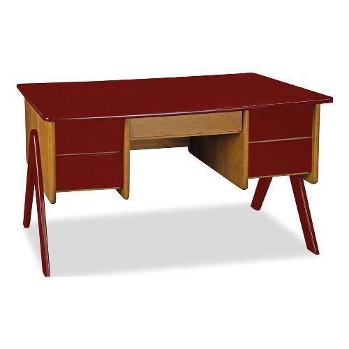 Tamanhos, Medidas e Dimensões do produto Escrivaninha Vintage 4 Gv Marrom e Vermelha