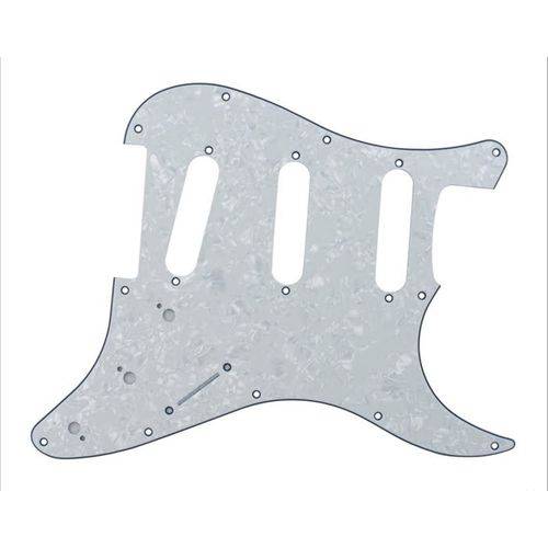 Tamanhos, Medidas e Dimensões do produto Escudo Guitarra Stratocaster SSS Branco Perolizado