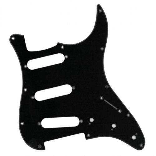 Tamanhos, Medidas e Dimensões do produto Escudo para Guitarra Stratocaster Strato Sss ( 3 Captadores Single Coil) Preto Black