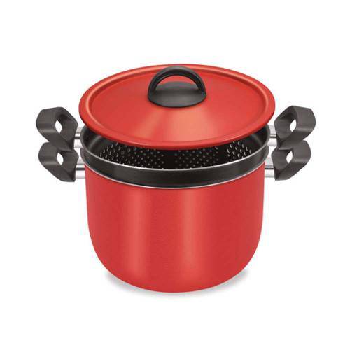 Tamanhos, Medidas e Dimensões do produto Espagueteira Vermelha 2 em 1 Alumínio - Dona Chefa