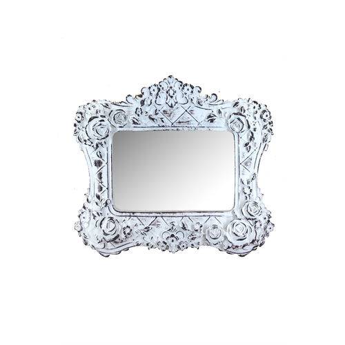 Tamanhos, Medidas e Dimensões do produto Espelho Alemanha Branco Provençal em Resina - Arte Retrô - 18x20 Cm.