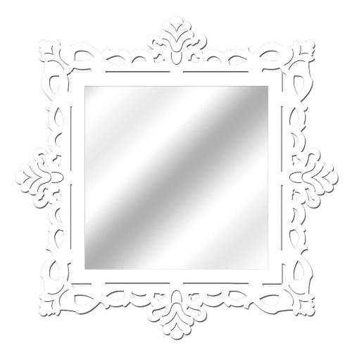 Tamanhos, Medidas e Dimensões do produto Espelho de Parede 14849b Branco 70x70 Art Shop