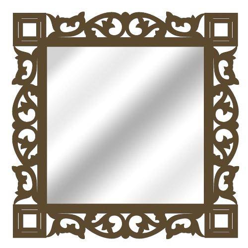 Tamanhos, Medidas e Dimensões do produto Espelho de Parede 14881i Marrom 70x70 Art Shop