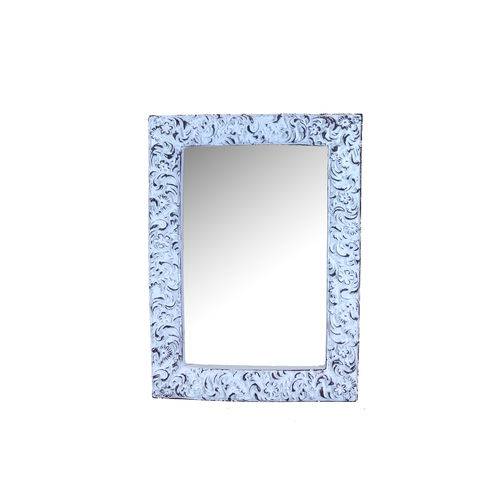 Tamanhos, Medidas e Dimensões do produto Espelho Egito Branco Provençal em Resina - Arte Retrô - 18x13 Cm.