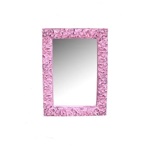 Tamanhos, Medidas e Dimensões do produto Espelho Egito Rosa Provençal em Resina - Arte Retrô - 18x13 Cm.