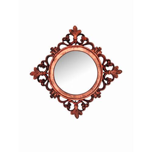 Tamanhos, Medidas e Dimensões do produto Espelho Honduras Cobre em Resina - Arte Retrô - 33x33 Cm.