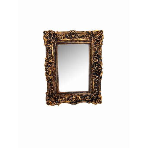 Tamanhos, Medidas e Dimensões do produto Espelho Jamaica Ouro Velho em Resina - Arte Retrô - 20x16 Cm.