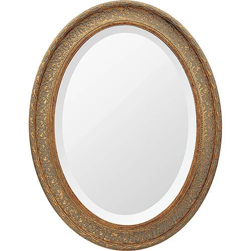 Tamanhos, Medidas e Dimensões do produto Espelho Oval Bisotê 26189 - (66x85cm) Ouro Envelhecido - Ornamental Design