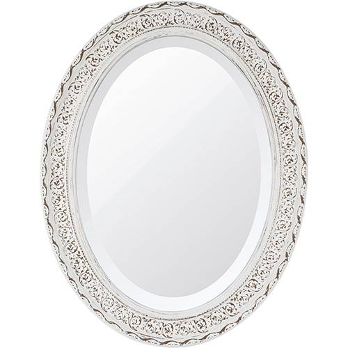 Tamanhos, Medidas e Dimensões do produto Espelho Oval Bisotê 26190 (66x85cm) Branco Provençal - Ornamental Design