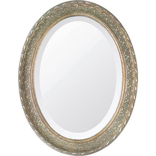 Tamanhos, Medidas e Dimensões do produto Espelho Oval Bisotê 26191 (66x85cm) Prata Envelhecido - Ornamental Design