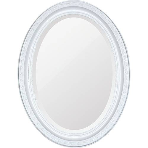 Tamanhos, Medidas e Dimensões do produto Espelho Oval Bisotê 26409 (25x37cm) Branco Puro - Ornamental Design