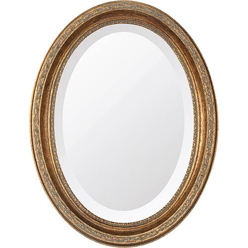 Tamanhos, Medidas e Dimensões do produto Espelho Oval Bisotê 26412 (25x37cm) Ouro Envelhecido - Ornamental Design