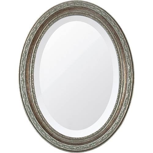 Tamanhos, Medidas e Dimensões do produto Espelho Oval Bisotê 26413 (25x37cm) Prata Envelhecido - Ornamental Design