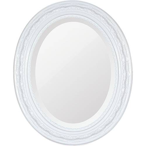 Tamanhos, Medidas e Dimensões do produto Espelho Oval Bisotê 26410 (41x50cm) Branco Puro - Ornamental Design