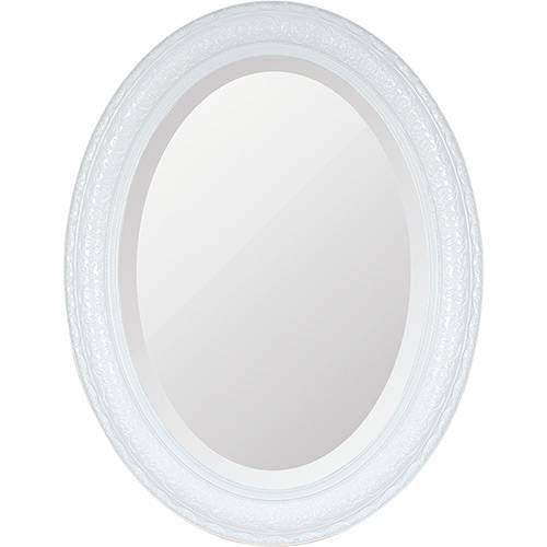 Tamanhos, Medidas e Dimensões do produto Espelho Oval Bisotê 26411 (66x85cm) Branco Puro - Ornamental Design
