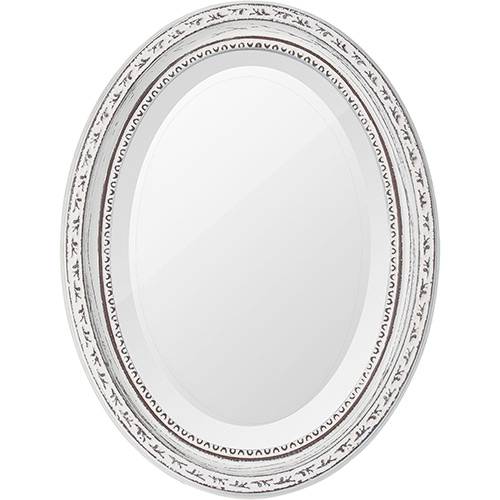 Tamanhos, Medidas e Dimensões do produto Espelho Oval Bisotê 26414 (25x37cm) Branco Provençal - Ornamental Design