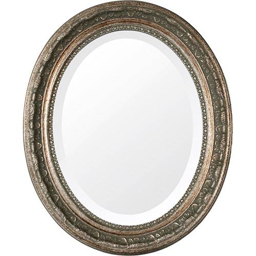 Tamanhos, Medidas e Dimensões do produto Espelho Oval Bisotê 26416 - (41x50cm) Prata Envelhecido - Ornamental Design