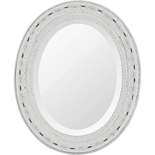 Tamanhos, Medidas e Dimensões do produto Espelho Oval Bisotê 26417 (41x50cm) Branco Provençal - Ornamental Design