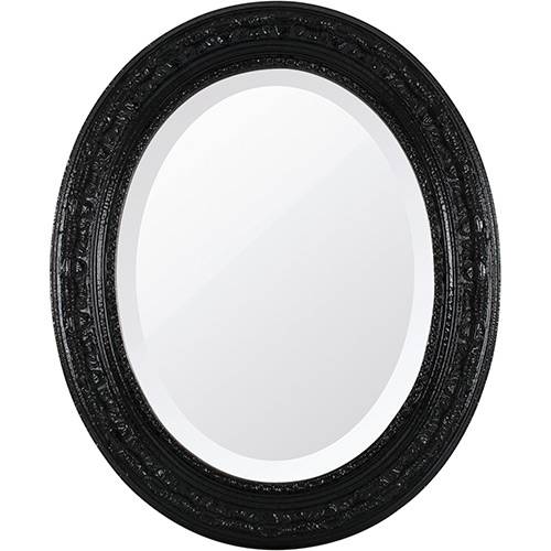 Tamanhos, Medidas e Dimensões do produto Espelho Oval Bisotê 26373 (41x50cm) Preto Absoluto - Ornamental Design