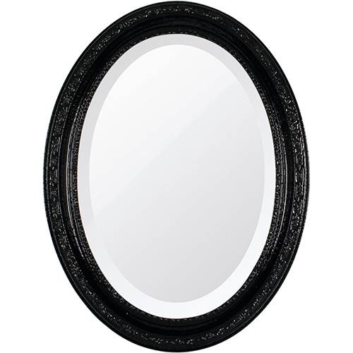 Tamanhos, Medidas e Dimensões do produto Espelho Oval Bisotê 26372 (25x37cm) Preto Absoluto - Ornamental Design