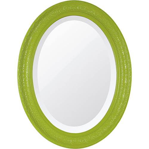 Tamanhos, Medidas e Dimensões do produto Espelho Oval Bisotê 26273 (66x85cm) Verde Retrô - Ornamental Design