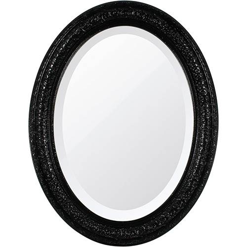 Tamanhos, Medidas e Dimensões do produto Espelho Oval Bisotê 26374 (66x85cm) Preto Absoluto - Ornamental Design