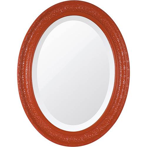Tamanhos, Medidas e Dimensões do produto Espelho Oval Bisotê 26275 (66x85cm) Vermelho Luxo - Ornamental Design