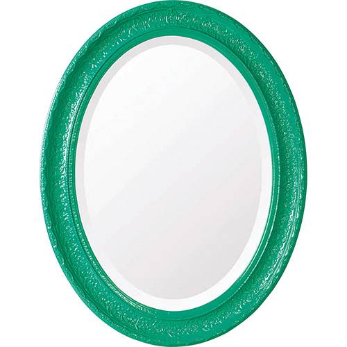 Tamanhos, Medidas e Dimensões do produto Espelho Oval Bisotê 26754 (66x85cm) Verde Esmeralda - Ornamental Design