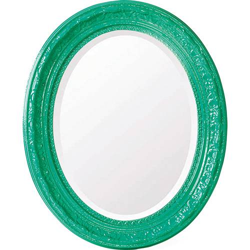 Tamanhos, Medidas e Dimensões do produto Espelho Oval Bisotê 26755 (41x50cm) Verde Esmeralda - Ornamental Design