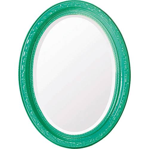Tamanhos, Medidas e Dimensões do produto Espelho Oval Bisotê 26756 (25x37cm) Verde Esmeralda - Ornamental Design