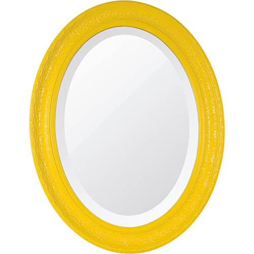 Tamanhos, Medidas e Dimensões do produto Espelho Oval Bisotê 26276 (66x85cm) Amarelo Happy - Ornamental Design