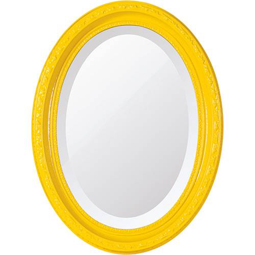 Tamanhos, Medidas e Dimensões do produto Espelho Oval Bisotê 26277 (25x37cm) Amarelo Happy - Ornamental Design