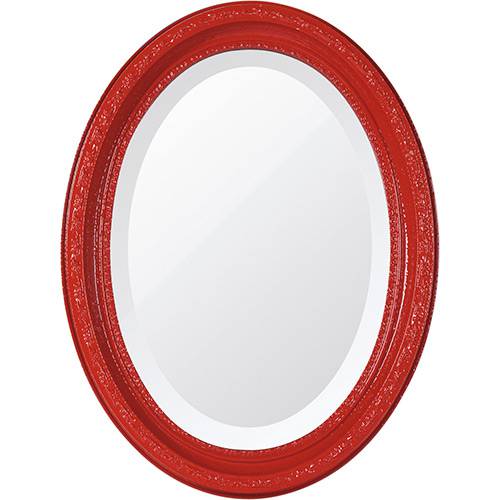Tamanhos, Medidas e Dimensões do produto Espelho Oval Bisotê 26278 (25x37cm) Vermelho Luxo - Ornamental Design