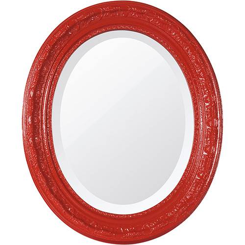 Tamanhos, Medidas e Dimensões do produto Espelho Oval Bisotê 26282 (41x50cm) Vermelho Luxo - Ornamental Design